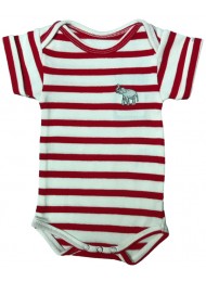 RED AND WHITE STRIPED BABY SUIT